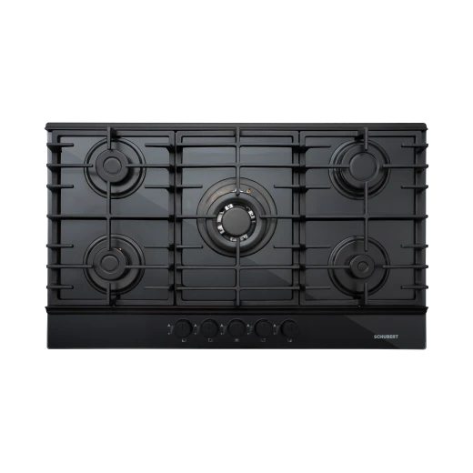 Schubert Built-In Gas Hob 90cm Black Glass Cast Iron - THETA A9501 Schubert Built-In Gas Hob 90cm Black Glass Cast Iron - THETA A9501